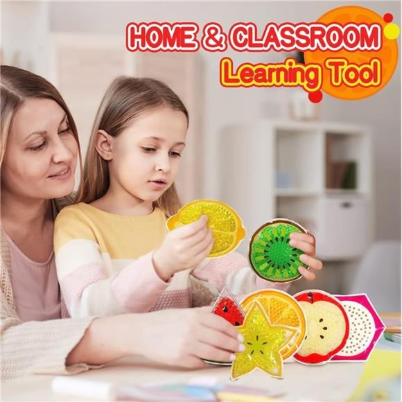 Water Beads Sensory Fidget Toys for Toddlers and Kids |7 Pack Fruit Learning Toy - Picture 3 of 6